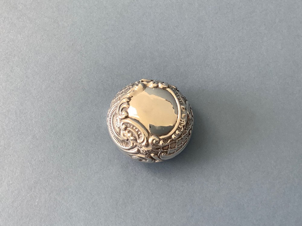 Antique Victorian Silver Pill Box View V