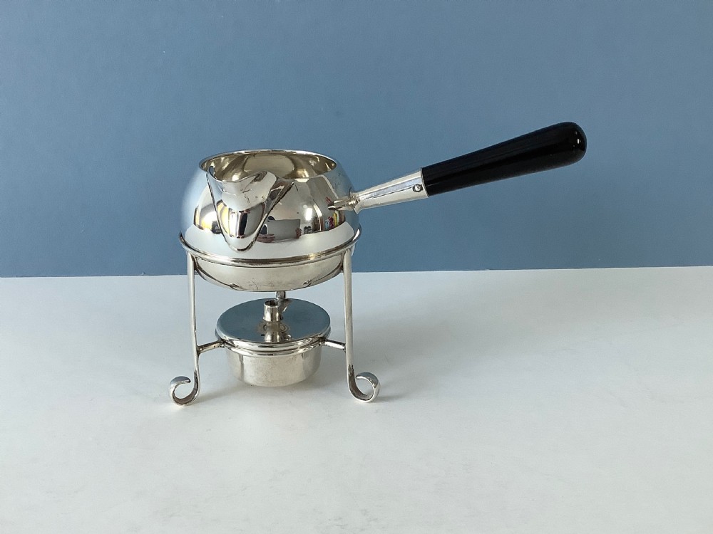Antique Solid Victorian Silver Brandy Warmer and Stand