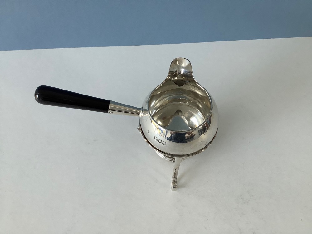 Antique Solid Victorian Silver Brandy Warmer and Stand View II