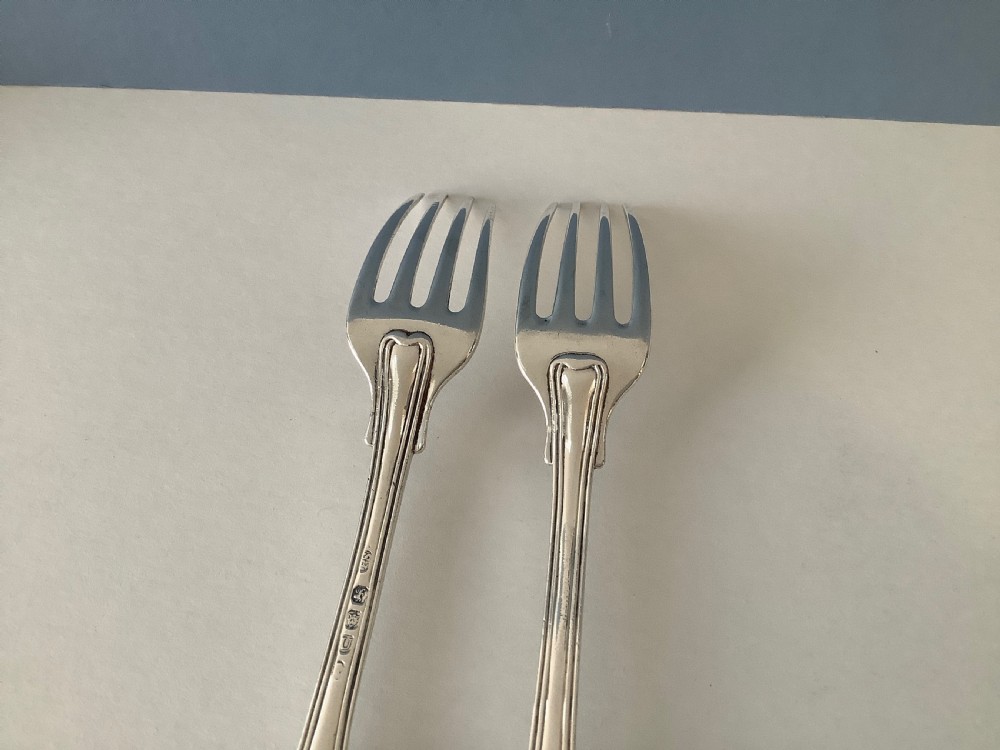Pair of Paul Storr Georgian Silver Dessert Forks View VI