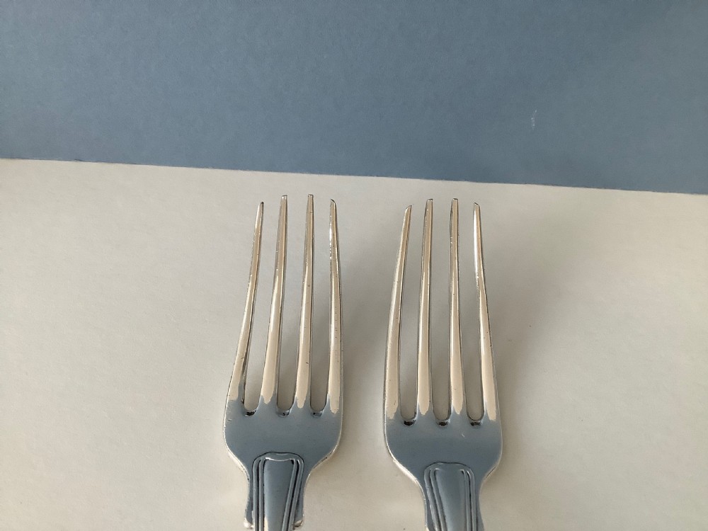 Pair of Paul Storr Georgian Silver Dessert Forks View VII