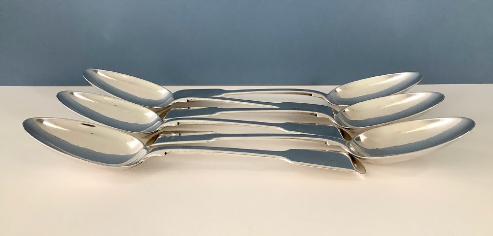 Six Solid Silver Table Spoons Paul Storr