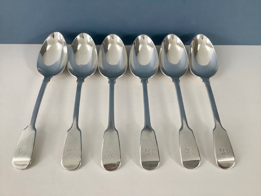 Six Solid Silver Table Spoons Paul Storr View V