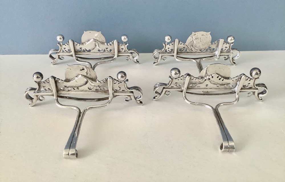 Omar Ramsden Set of 4 Antique Silver Menu Holders View II