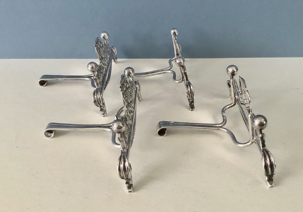 Omar Ramsden Set of 4 Antique Silver Menu Holders View V
