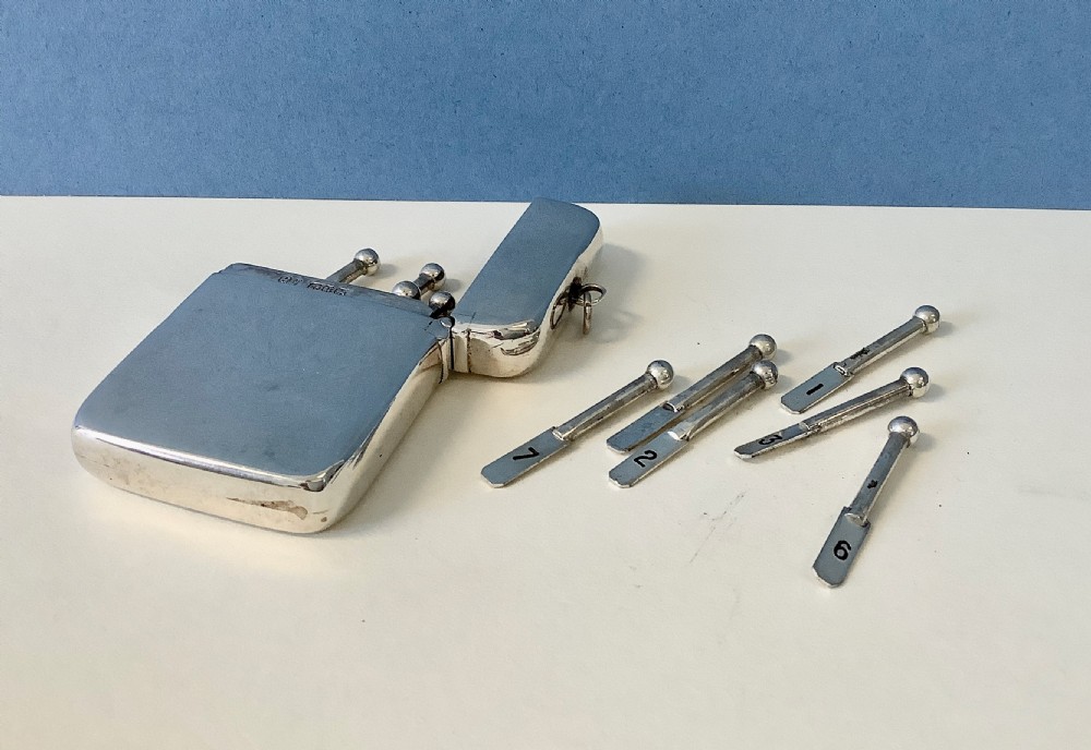 Antique Victorian Silver 10-Peg Butt Marker  View V