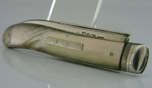 EARLY VICTORIAN STERLING SILVER FRUIT KNIFE 1844 SHEFIELD ANTIQUE BRIGGS - ADDITIONAL PHOTO 6