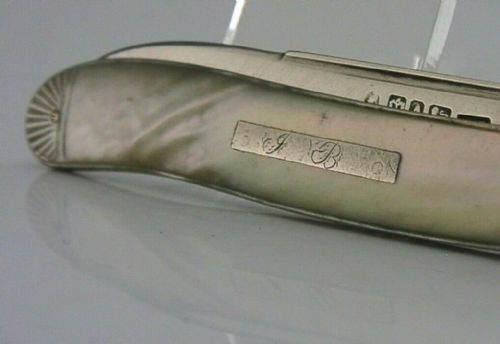 EARLY VICTORIAN STERLING SILVER FRUIT KNIFE 1844 SHEFIELD ANTIQUE BRIGGS - ADDITIONAL PHOTO 8