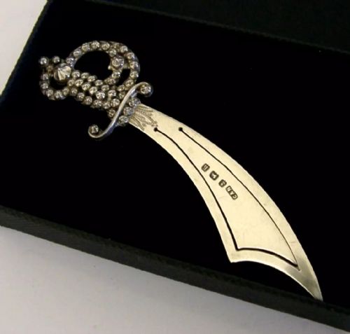 Antique English Sterling Silver Novelty Bookmark Page Marker 1907