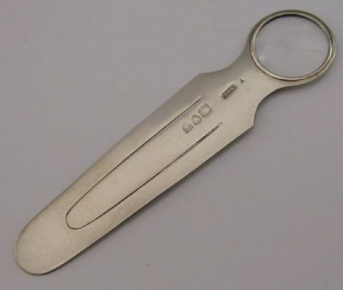 Rare Sampson Mordan Sterling Silver Magnifying Glass Bookmark 1894 Antique