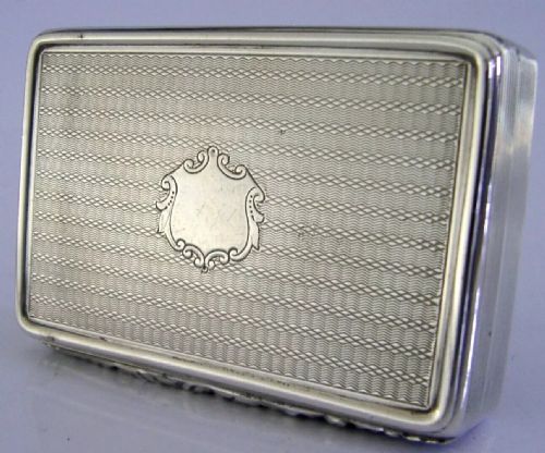 Large Heavy 126g English Solid Sterling Silver Table Snuff Box 1923 Antique