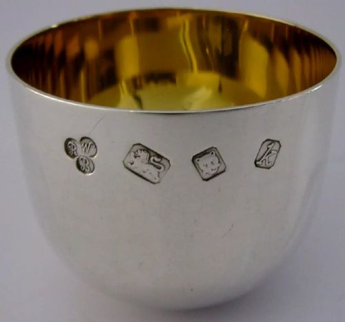 Quality English Solid Sterling Silver Whisky Tumbler Cup 1965 Harrods London 68g