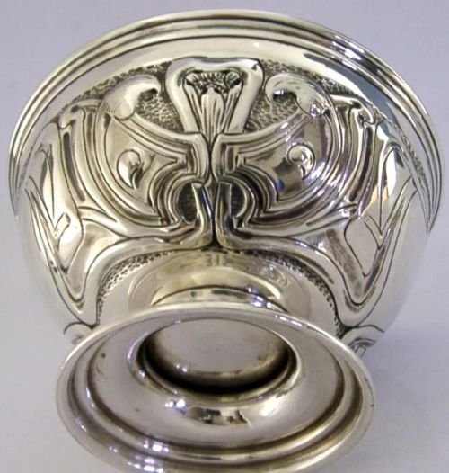 Stunning English Solid Sterling Silver Art Nouveau Bowl 1904 Antique 128g