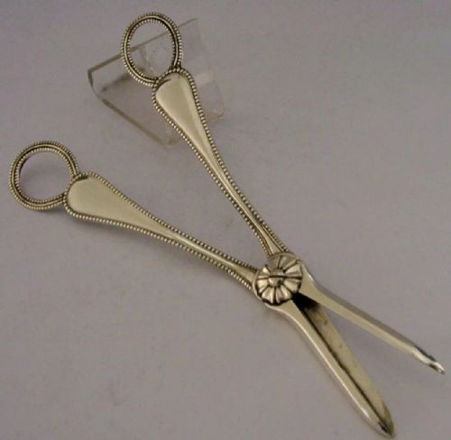 Bead Pat Victorian Sterling Silver Grape Shears Scissors 1862 Elizabeth Eaton