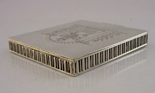 UNUSUAL ENGLISH SOLID STERLING SILVER BOX 1948 ART DECO HEAVY 122G - ADDITIONAL PHOTO 7