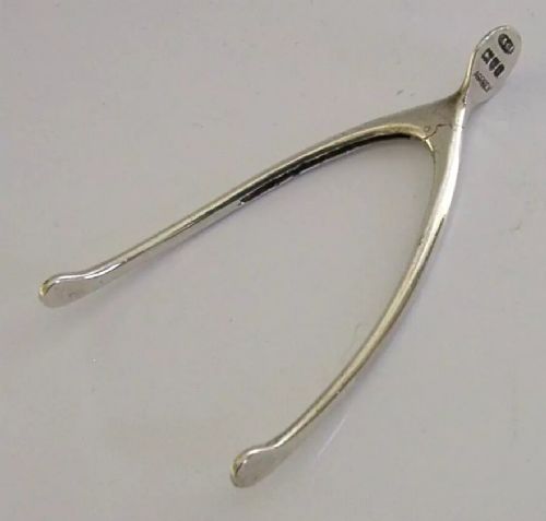 RARE SOLID STERLING SILVER ASPREY SUGAR TONGS WISHBONE 1904 ANTIQUE NOVELTY