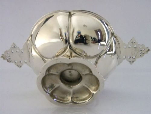 Stunning Dutch Solid Silver Brandy Bowl Quaich 1946 Antique 89g