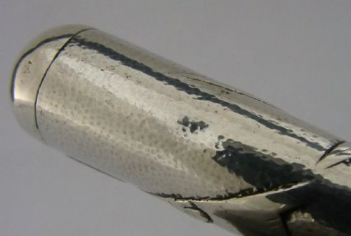 SUPER ALL SILVER CHINESE EXPORT LARGE SILVER BAMBOO BUTTON HOOK 1900 ANTIQUE 64G - ADDITIONAL PHOTO 10