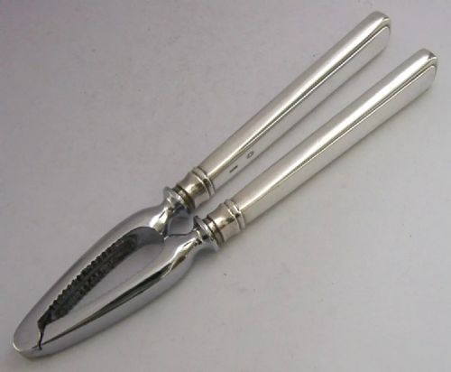 rare danish 830s solid silver handled nutcracker c1920 antique 176g christmas - CATEGORY: ANTIQUE SILVER - DATED 1920