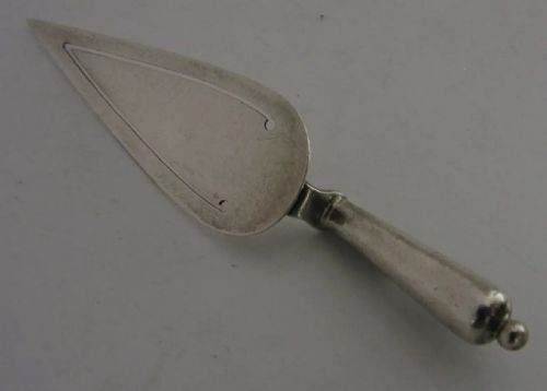 ANTIQUE ENGLISH STERLING SILVER AGATE TROWEL BOOKMARK PAGE MARKER 1896 - ADDITIONAL PHOTO 3