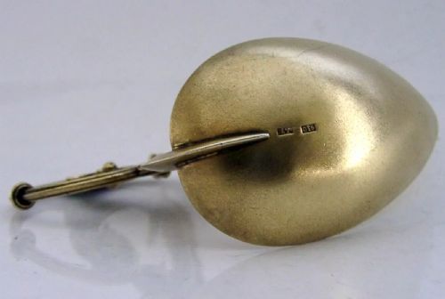 SUPERB STERLING SILVER GILT PLIQUE A JOUR CADDY SPOON C1900 NORWEGIAN ANTIQUE - ADDITIONAL PHOTO 7