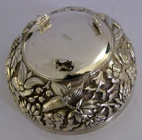 BEAUTIFUL HAND MADE EASTERN SOLID SILVER FLOWER BOWL C1950 134G - ADDITIONAL PHOTO 6