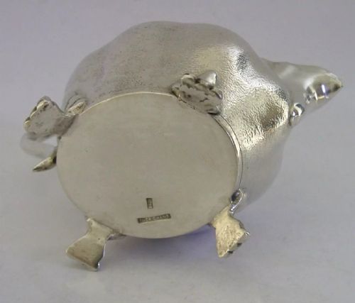 STUNNING CHINESE EXPORT SOLID SILVER JUG C1900 ANTIQUE 154G - ADDITIONAL PHOTO 5