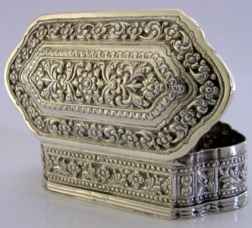 Lovely Indian Ceylon Solid Silver Box 77g C1900 Antique