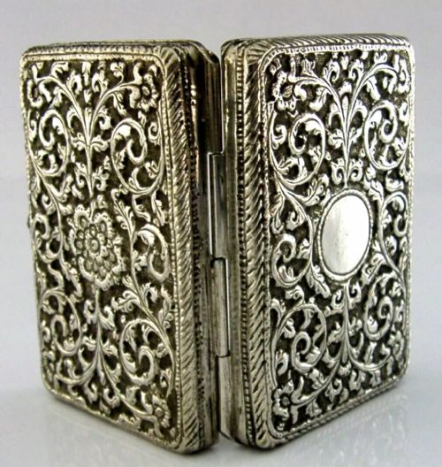 Indian High Grade Silver Cigarette Case Box C1900 Antique 91g
