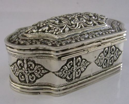 GOOD SIZE 132G INDIAN CEYLON SOLID SILVER TABLE BOX C1900 ANTIQUE - ADDITIONAL PHOTO 6