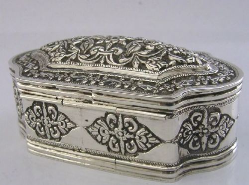 GOOD SIZE 132G INDIAN CEYLON SOLID SILVER TABLE BOX C1900 ANTIQUE - ADDITIONAL PHOTO 7