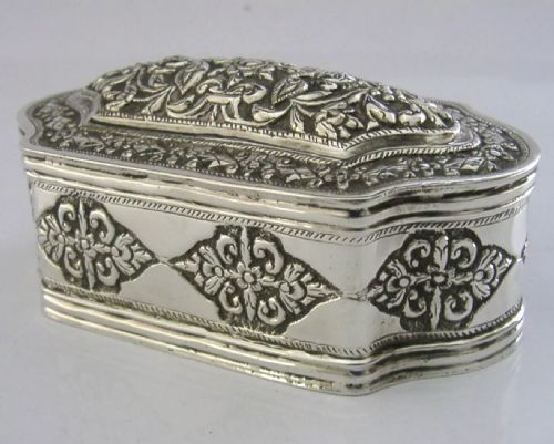 GOOD SIZE 132G INDIAN CEYLON SOLID SILVER TABLE BOX C1900 ANTIQUE - ADDITIONAL PHOTO 8