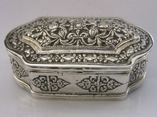 GOOD SIZE 132G INDIAN CEYLON SOLID SILVER TABLE BOX C1900 ANTIQUE - ADDITIONAL PHOTO 9