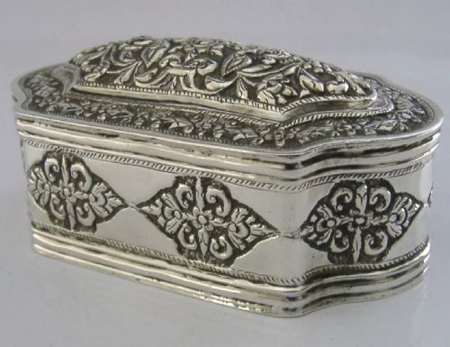 GOOD SIZE 132G INDIAN CEYLON SOLID SILVER TABLE BOX C1900 ANTIQUE - ADDITIONAL PHOTO 10