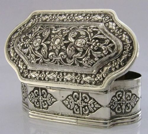 GOOD SIZE 132G INDIAN CEYLON SOLID SILVER TABLE BOX C1900 ANTIQUE - ADDITIONAL PHOTO 11