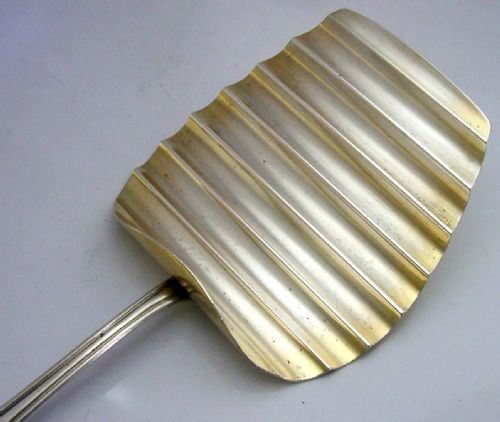 HEAVY BEAUTIFUL LARGE GERMAN SOLID 800 SILVER ART DECO ASPARAGUS SERVER 154G - ADDITIONAL PHOTO 1