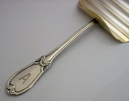 HEAVY BEAUTIFUL LARGE GERMAN SOLID 800 SILVER ART DECO ASPARAGUS SERVER 154G - ADDITIONAL PHOTO 3