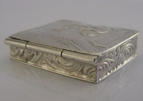 ENGLISH IMPORT SOLID STERLING SILVER CHERUB BOX 1904 ANTIQUE 26G HANAU - ADDITIONAL PHOTO 6