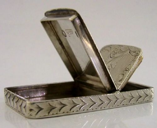 RARE STERLING SILVER POTT POTTS FAMILY CREST TINDER BOX VESTA CASE 1846 ANTIQUE - ADDITIONAL PHOTO 1