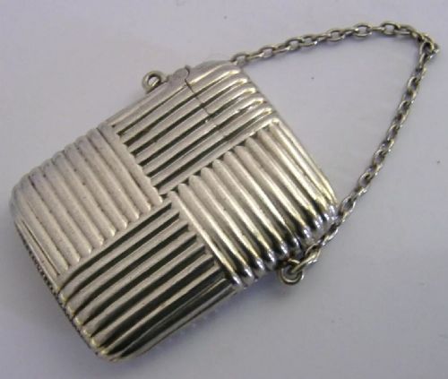 Rare American Solid Sterling Silver Vesta Match Case C1900 Antique