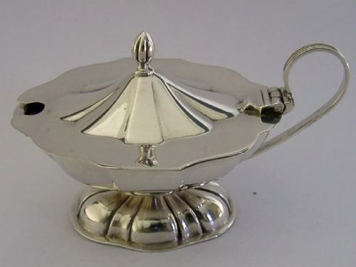 Chester Art Nouveau Edwardian Sterling Silver Mustard Pot 1907 Antique 3.5 Inch