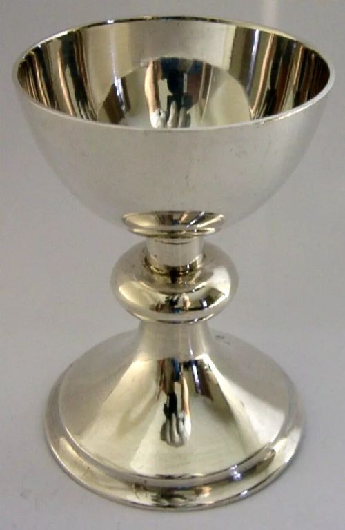 WWII MILITARY SOLID STERLING SILVER CHALICE GOBLET 1944 RELIGIOUS 174g