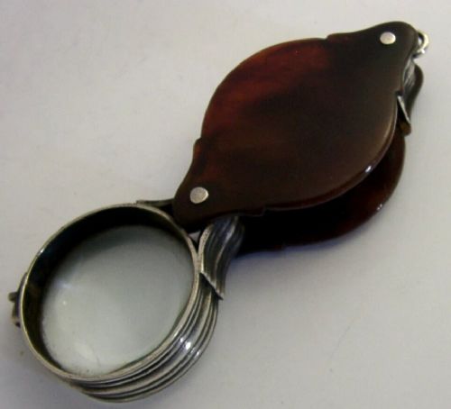 RARE GEORGIAN STERLING SILVER MAGNIFYING GLASS EYE LOUPE c1820 ANTIQUE