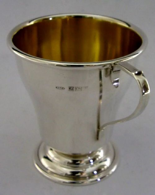 ENGLISH SOLID STERLING SILVER CHRISTENING CUP MUG 1958 MINT 50g