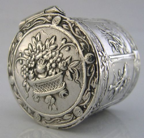 Hanau Sterling Silver Pepper Mint Snuff Box 1909 Antique Chester English Import