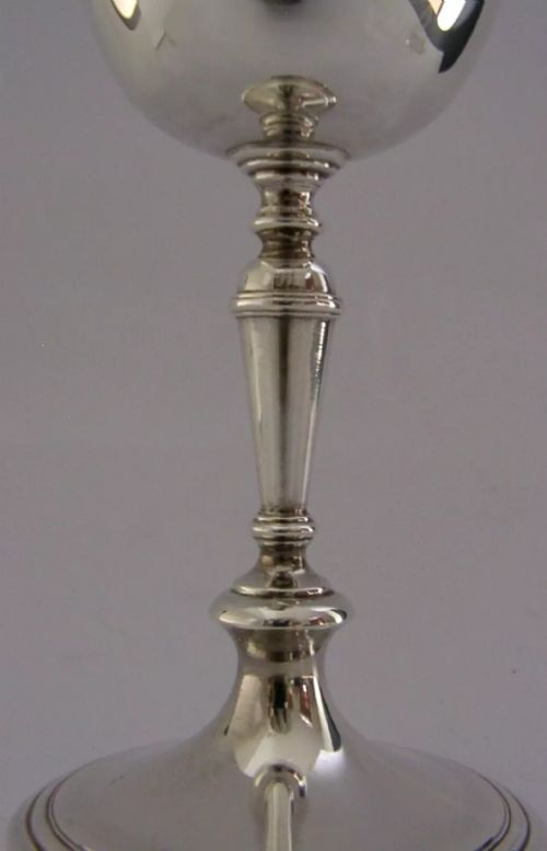 HEAVY 184G MINT ENGLISH STERLING SILVER WINE GOBLET CHALICE 1966 BARWARE 120ML - ADDITIONAL PHOTO 4