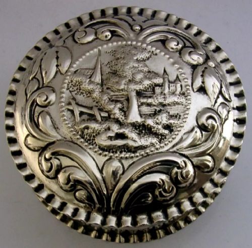 Large 198g German Hanau Solid Silver Table Trinket Jewellery Box C1900 Antique