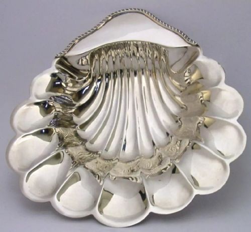 CANADIAN STERLING SILVER SHELL SHAPED BONBON NUT DISH BOWL C1950 CANADA 86G MINT - ADDITIONAL PHOTO 2