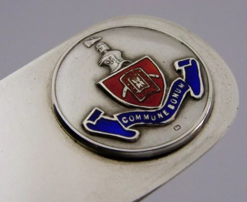 STERLING SILVER ENAMEL NEW OXFORD BHAM HOUSE DESK ENVELOPE OPENER 1937 - ADDITIONAL PHOTO 1