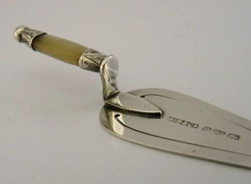 ANTIQUE ENGLISH STERLING SILVER TROWEL BOOKMARK PAGE MARKER 1894 VICTORIAN - ADDITIONAL PHOTO 3
